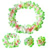 ZCMG Hawaiian Leis Headband Wristbands Hawaii Tropical Luau Flower Women Necklace Headpiece Hair Bands Hairband Bracelets Beach Summer Pool Wedding Cosplay Birthday Dress Up Party Supplies Green