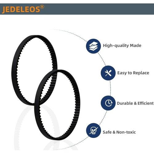 JEDELEOS Replacement Belts for Shark Navigator NV350, NV351, NV352, NV353, NV355, NV356, NV357, NV360, NV22, NV42, NV44, NV46, UV400, UV410, UV420, UV440 Lift-Away Upright Vacuum Cleaner (Pack of 2)