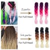 HMIEPRS 6 Pack Braiding Hair Extensions 24 Inch, Colored Pre Stretched High Temperature Synthetic Ombre Braids Hair Yaki Texture for Women Girls (Black-Brown-Beige)