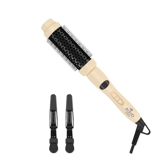 AIKO PRO Ionic Thermal Brush for Blowout Styling, 1.5 Inch Ceramic Heated Round Brush Makes Hair Shiny & Smooth, Hot Curling Iron Brush for Natural and Voluminous Curls, Easy to Use, Dual Voltage