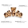 TELETIES - Medium Hair Clip - Strong Grip, Bendable Teeth, Comfortable Curved Design - Ideal for Medium-Thick Hair - For All Hair Textures - Blonde Tortoise
