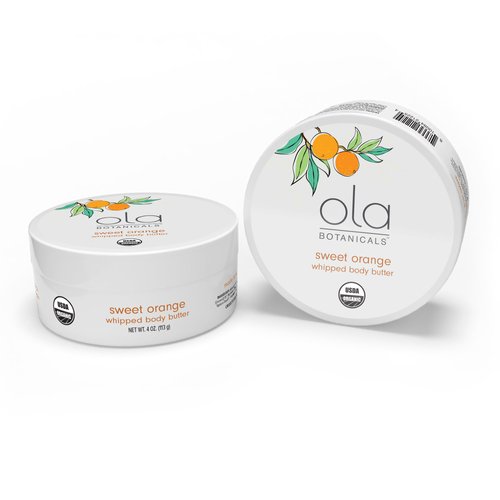 Dr. Mercola Ola Botanical Sweet Orange Whipped Body Butter, 4 Oz. (113 g), Deeply Hydrate & Nourish, Organic Shea Butter, USDA Organic, Non-GMO