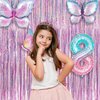 Pink Tinsel Curtain Party Backdrop - GREATRIL Foil Fringe Curtain Lilac Pink Party Streamers for Princess Bachelorette Euphoria Theme Party Decorations - 2 Packs