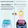 Angel Kiss Derma Roller REAL NEEDLE Advanced Version5 for Face Body Beard - 192 Individual Titanium Micro Needles 0.3mm Microneedling Roller Includes Storage Case