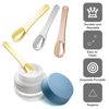 LJHYSD 3 Pack Metal Cosmetic Spatulas,Mini Makeup Spoon,Eye Cream Applicator,Facial Cream Mask Scoop Tool,Beauty Spatulas for Facial Cosmetic Face Mask(Gold, Silver, Rose Gold)