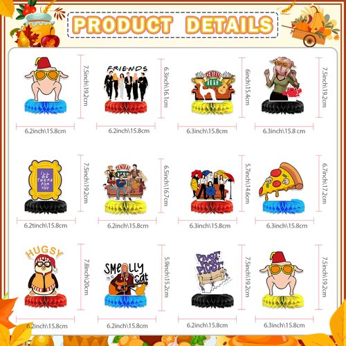 12Pcs Friends Themed Party Decorations Honeycomb Centerpieces Friends Party Decorations Friends TV Show Decorations Friends Bachelorette Party Decorations Friends Party Supplies
