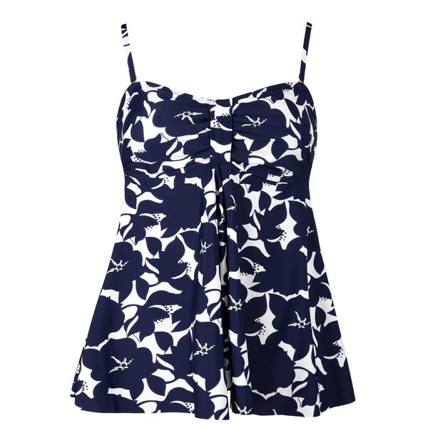 Hilor Women's Flyaway Tankini Top Bandeau Swimsuit Flowy Bathing Suit Navy Floral 12