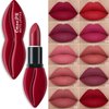 Easilydays Matte Red Lipstick for Women, Moisturizing Velvet Lipsticks, Long Lasting Smudge-Proof Lip Stick, Light Bright Labiales Matte Lipstick Lip Stain High Pigmented Dark Makeup Lip Gloss (#09)