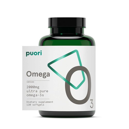 Puori Omega 3 Fish Oil - Ultra Pure 2000mg - 120 Softgels - Heart, Brain and Eye Health Supplemen...