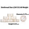 Simthread 144 Prewound Bobbin Thread Size L 60WT (SA155) for Husqvarna Viking pfaff Creative Vision Embroidery Machines Plastic Side - White