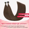 MY-LADY Nano Bead Hair Extensions Human Hair Nano Hair Extensions Human Hair Nano Ring Hair Extensions Real Human Hair 16 Inch 50 Strands 50 Gram Dark Brown