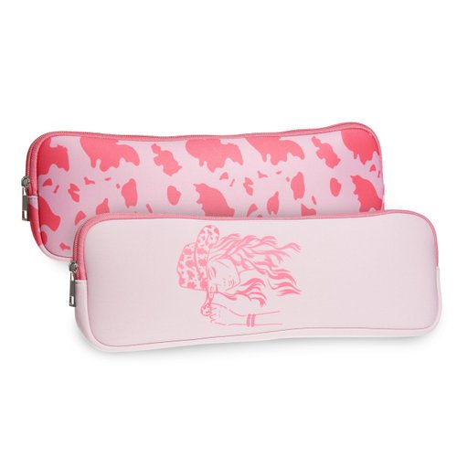 Body Prescriptions 2-Pack Hair Tools Caddy with Stylish Pink Cowgirl Design, Heat Resistant and Hand-Washable Neoprene Hair Styling Tools Case, Hair Organizer, Hair Straightener Holder