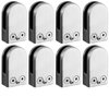 Kamtop 8 PCS Glass Clamps, 6-8mm Round Glass Clamps (15/64-5/16 Inch), Glass Mounting Brackets Glass Clips Holder 304 Stainless Steel Glass Bracket Flat Back for Balustrade Staircase Handrail