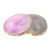 Honbay 2PCS Golden Edge Resin Nail Art Palettes Drawing Plates Manicure Display Tools for Women