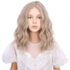 WAVELNM Blonde Wigs for Kids Child Short Dirty Blonde Curly Wavy Wig Girls Ash Blonde Side Part Bob Wigs Synthetic Wig with Wig Cap