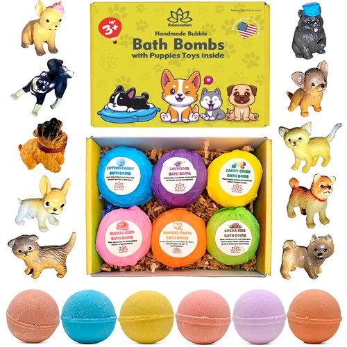 Bath Bombs with Toys for Kids with Little Puppies Toys Inside | Collect All Surprise 16 Dogs in Bubble Bath Kids Bombs | Great Gift for Toddlers, Children, Boys and Girls | Made in USA