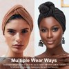DRESHOW African Turban for Women Knotted Hairwraps for Sleeping Headwraps Ribbed Turban Stretch Jersey Head Scarf for Black Women Chemo Cancer Cap