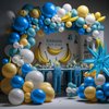 Yellow Blue White Balloon Arch Kit,Cartoon Theme Balloons Garland Kit with Star Balloons for Kids Cartoon Sponge Birthday Baby Shower Sponge Bob Party Supples