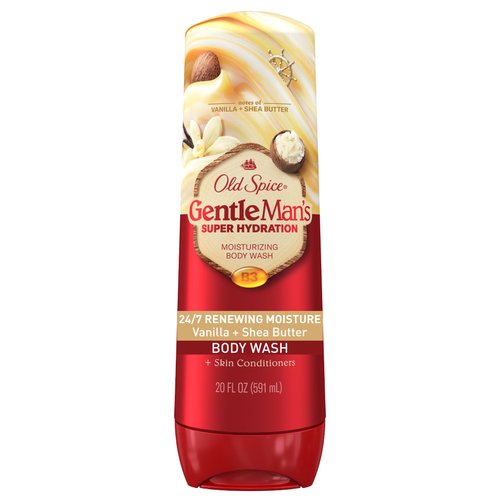 Old Spice Body Wash GentleMan’s Super Hydration for Men, 24/7 Renewing Moisture, Gentle on Skin, Vanilla + Shea Scent, 20 fl oz