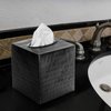 Monarch Abode 19127 Hand Hammered Tissue Box Square Cover Holder and Dispenser, Metal Dresser Accessories for Home and Office Bathroom Decor Vanity, Decorative Tissue Box Holder, Black