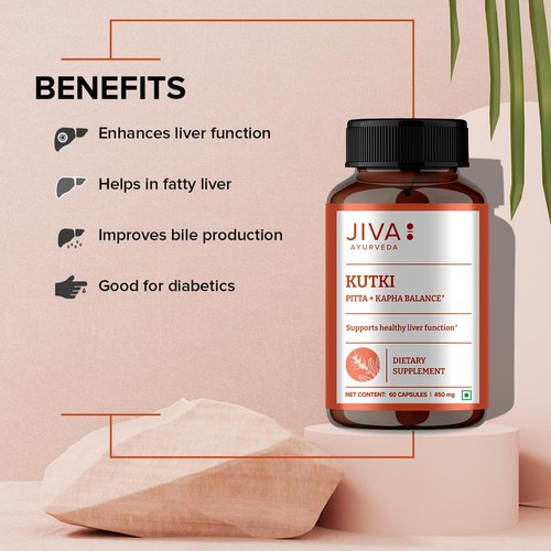 JIVA Ayurveda Kutki Capsules Natural Herbal Supplement - 60 Capsules (1)