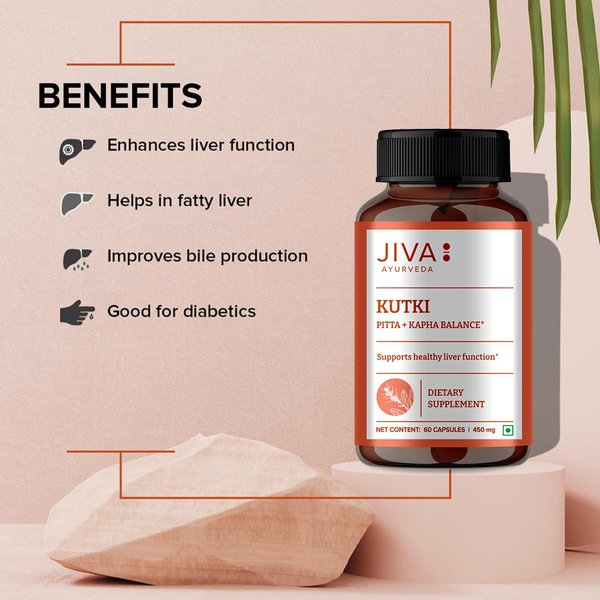 JIVA Ayurveda Kutki Capsules Natural Herbal Supplement - 60 Capsules (1)
