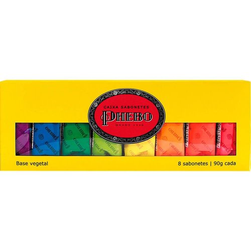 Linha Tradicional Phebo - Caixa Amarela de Sabonetes em Barra de Glicerina com 08 unidades de 90 Gr - (Phebo Classic Collection - Glycerin Soap Collection Yellow Set with 8 units of 3.2 Oz)