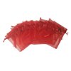 Ankirol 50pcs Sheer Organza Favor Bags for Wedding 3.8x4.8'' Gift Bags Samples Display Drawstring Rose Pouches (hot red)