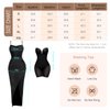 Slimers Women's Body Shaper Dress Sparkly Buit in Bra Layered Formal Spaghetti Strap Backless Full Slips Bodycon Maxi Dress Black