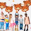 9pcs Bear Balloons, Brown Bear Party Balloons Cute Foil Animal Balloons for Teddy Bear Party Decorations Supplies for Kids Baby Shower, Jungle Theme, Birthday, Woodland, Lawn Decor