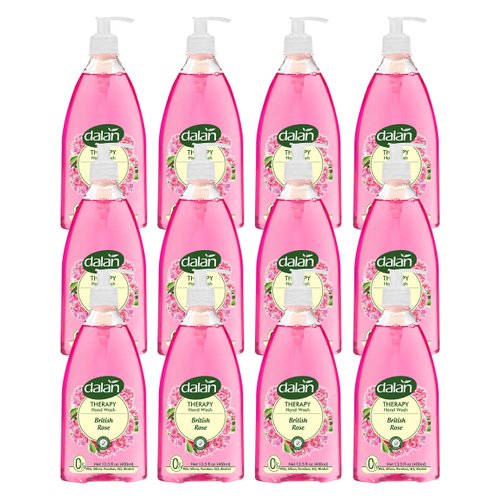 Dalan Therapy British Rose Ultra Moisturizing Liquid Hand Soap for Normal and Dry Hands Fresh Clean and Soft Feeling (13.5 Fl Oz / 400 mL (Pack of 12))