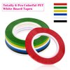 cridoz 6 Rolls 1/8 Whiteboard Tape Thin White Board Tape Lines Pinstripe Dry Erase Art Tape Graphic Chart Grid Electrical Tape, 108 Feet Per Roll