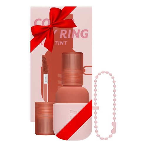 I'M MEME Lip Stain - Color Key Ring Velvet Tint - Gift, Highly-pigmented, Long Lasting, Travel-Friendly, Velvet Finish, 02 Quiet Coral, 2.8 g