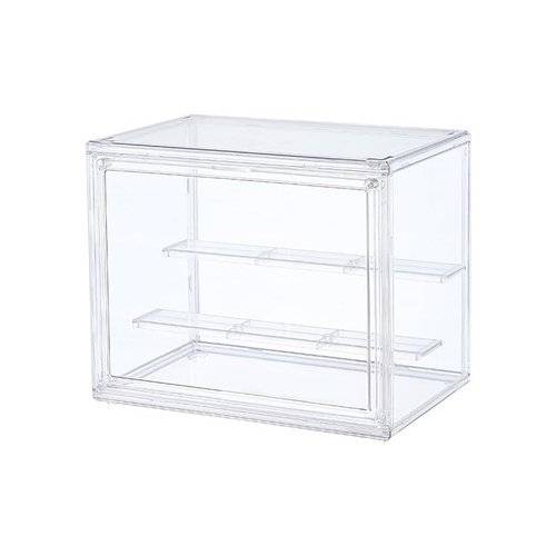 Transparent Display Box Acrylic Box for Doll Storage Box Suitable for Collectibles Action Figures Mini Figure Building Blocks with Door Dust Moisture Proof Gift Kids Adults
