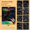 JUNQIU Scratch Art for Kids, Rainbow Scratch Paper Art Set - Dinosaurs, Arts and Crafts for Kids Ages 4-8 Girls Boys, Kids Activity & Christmas Crafts, Stocking Stuffers for Kids