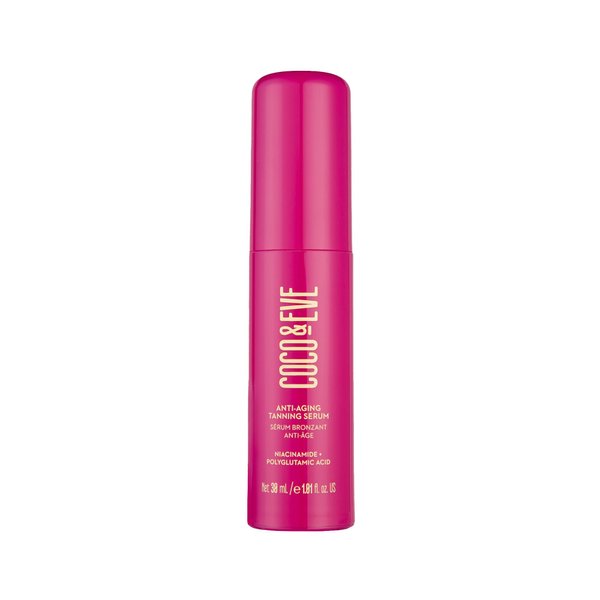 Coco & Eve Anti-Aging Tanning Serum - Face tanner with Skincare Actives for Gradual, Hydrating Glow. Natural Self Tanning Bronzer, with Niacinamide & Antioxidants for Healthy Glowing Skin (1.01 Fl Oz)