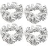 4 Pack Sparkly Sequin Slap Bracelet Sleepover Party Hair Scrunchies Ponytail Holder Elastic Hair Bands Scrunchy Hair Ties Hair Accessories for/Show/School Performance (Silver)