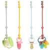 SMAUTOLIFE Toy Safety Straps 4PK Stretchable Silicone Pacifier Clips Baby Toddler Teether Bottle Harness Straps for Strollers,High Chair,Shopping Cart,Cribs,Exersaucer