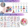 Golray Mermaid Party Favors Birthday Supplies Girls, Necklace Silicone Bracelet Gift Bag Sticker Keychain Ring Hairpin, Pinata Filler Goody Bag Stuffer Classroom Prize Kids Little Mermaid Party Decor