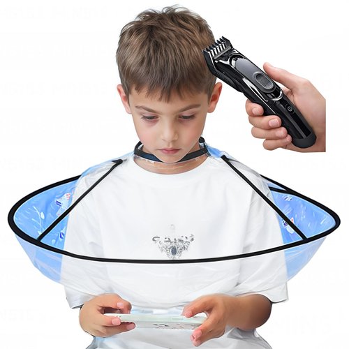 XiangLongRui Haircut Capes Umbrellafor Kids，Hair Cutting Haircut Cape Kids Transparent Collapsible Adjustment，Professional Salon Kids Barber Cape can Play Mobile Phones,Tablets
