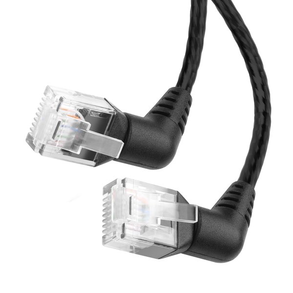 YACSEJAO 360°Rotating Cat6 Ethernet Cable RJ45 10Gbps High-Speed, Flexible PVC Patch Cable for Router, Modem, Switch (0.82FT/0.25M)