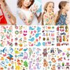 Temporary Tattoo for Kids, Waterproof Body Art Stickers, 120pcs Fake Tattoos Pattern, Mixed Style Cute Cartoon Tattoo Decorations, Birthday Party Favor Supplies for Boys Girls Children Toddler Teens