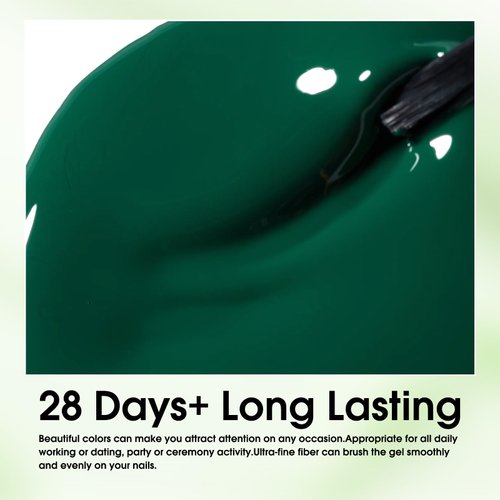 VENALISA Green Gel Nail Polish 1 Pcs Emerald Green Dark Green Color Gel Polish Soak Off UV Gel DIY at Home Manicure Salon Nail Art For Girls Women