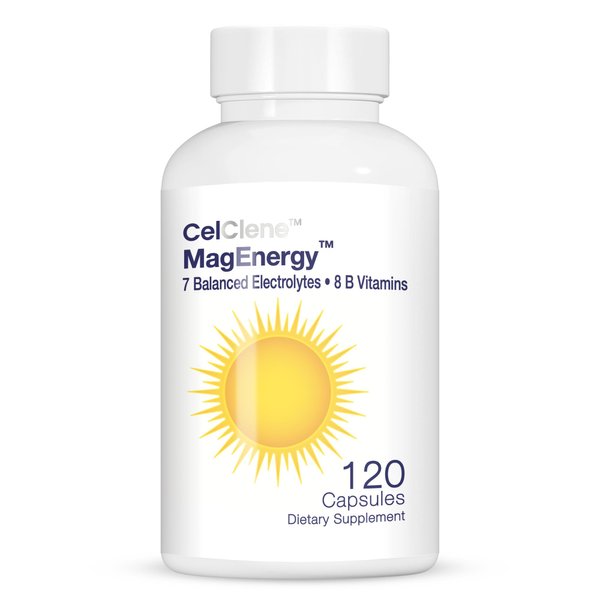 CELCLENE MagEnergy 7 Electrolytes, 8 Super B Vitamins, High Magnesium, High Methyl B12, Methyl Folate, D3/K2, Biotin, Zinc for Hydration, Energy, L-Theanine, Choline, Green Tea, Ginger Extracts