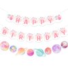 Fangleland Outer Space Theme Birthday Banner Garland for Girl, First Trip Around the Sun Two the Moon Galaxy 1st 2nd 3rd Party Decorations Supplies