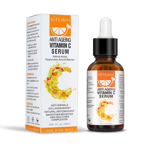 Vitamin C Serum for Face with Hyaluronic Acid Retinol, Hydrate Serum for Dark Spots, Fine Lines, 1 fl oz