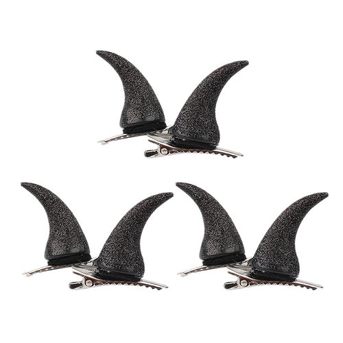 FOMIYES 3 Pairs Horn Hairpin Styling Hair Clips Devil Costume Decorative Hair Clips for Women Devil Horn Hair Barrette Halloween Hair Clip Pin Animal Cosplay Horns Hairpin Clip on Horns