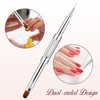 Dual-Ended Nail Design Brush Hard Gel Nail Brush Oval Gel Nail Brushes Rhinestone Handle French Tip Nail Gel Liner Brush, French Manicure Brush Builder Gel Brushes for Design Nails Art Professional