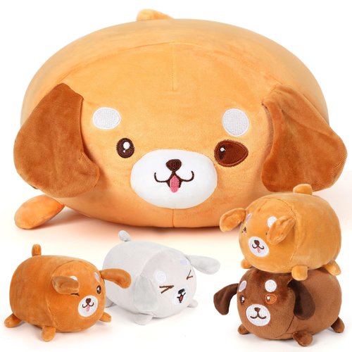15'' Corgi Dog Plush Toy Pillow - 5pcs Children Dog Plush Toys with 4 Baby Plush Toys in The Belly, Suitable for Stuffed Plush Gifts for Boys and Girls On Children Birthdays and Christmas