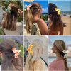 AMCAMI 4 Pcs Flower Hair Clips Hair Clips for Women Claw Clips for Thick Hair Hair Claw Clips Hair Clips for Thin Hair Beach Accessories for Women Cute Hair Clips Hawaiian Flower Hair Clips Hair Claws